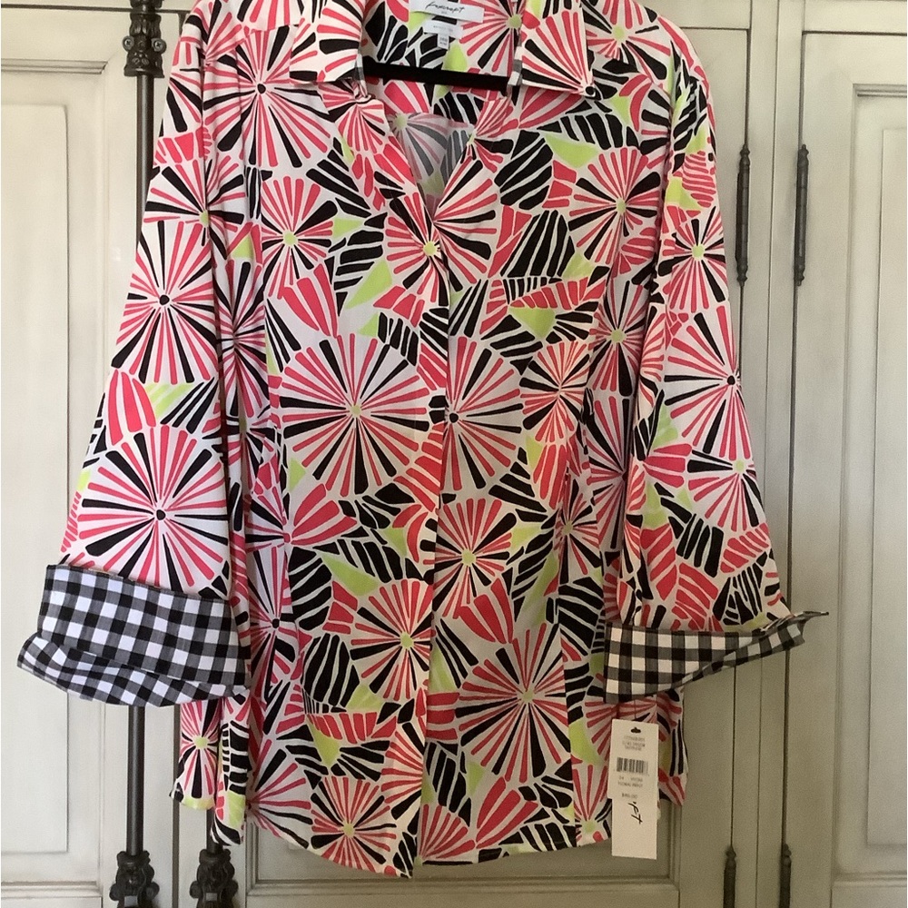 Foxcroft Floral Print Shirt  SIZE 24W